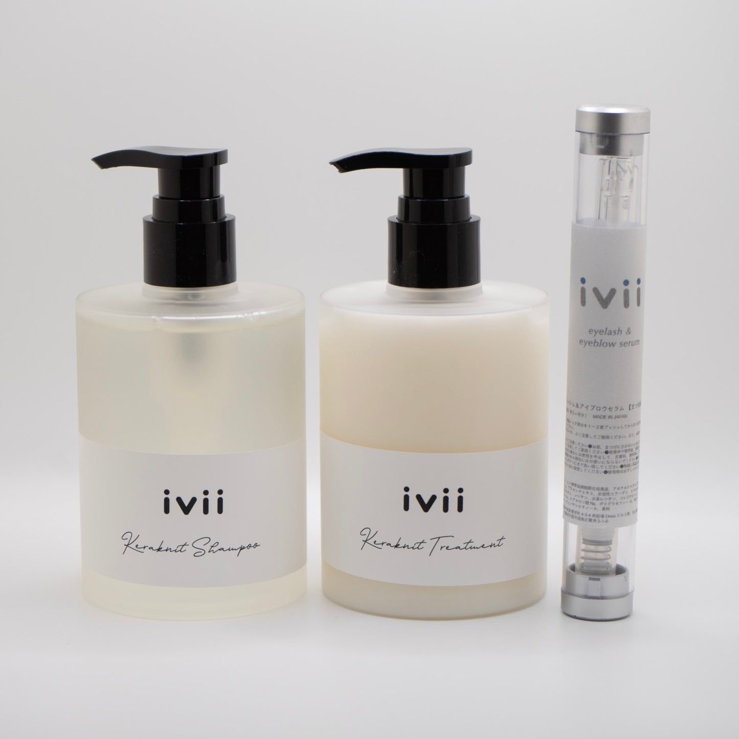 iviiアイビーアイラッシュセラム、ivii keraknit shampoo & treatment３点セット